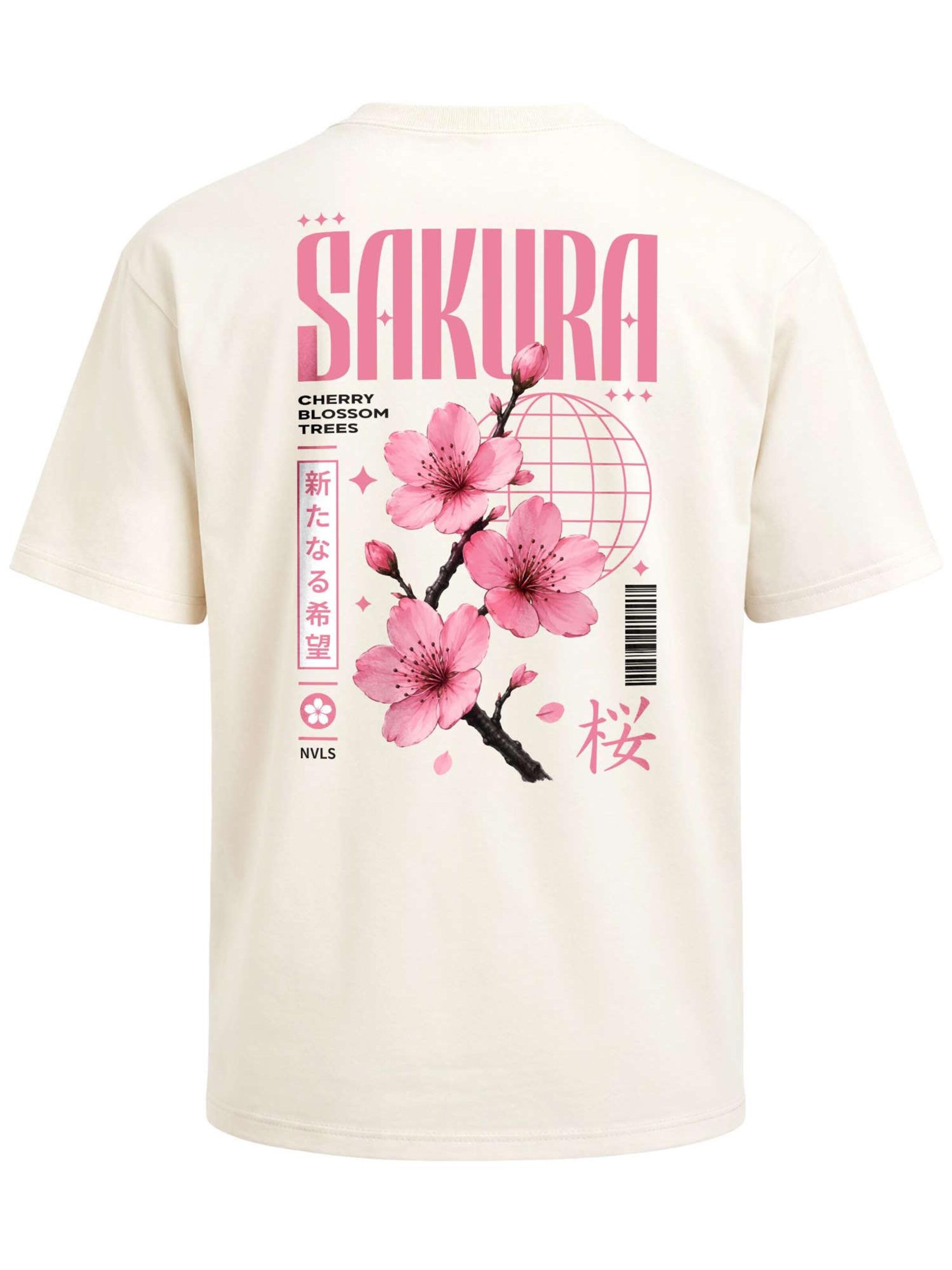 Neverless Shirt 'Cherry Blossom' in Beige