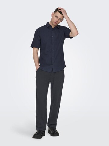 Only & Sons Slim fit Srajca 'CAIDEN' | modra barva
