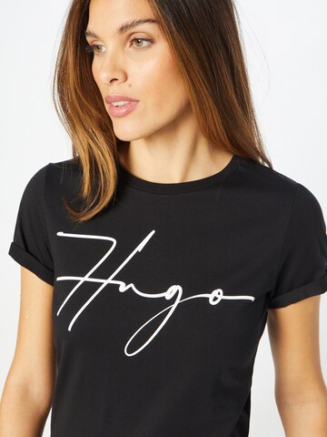 HUGO Shirt 'The Slim Tee 17' in Black