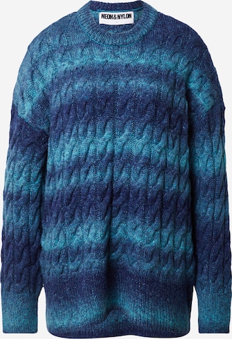 NEON & NYLON Sweater 'SPACY' in Blue: front