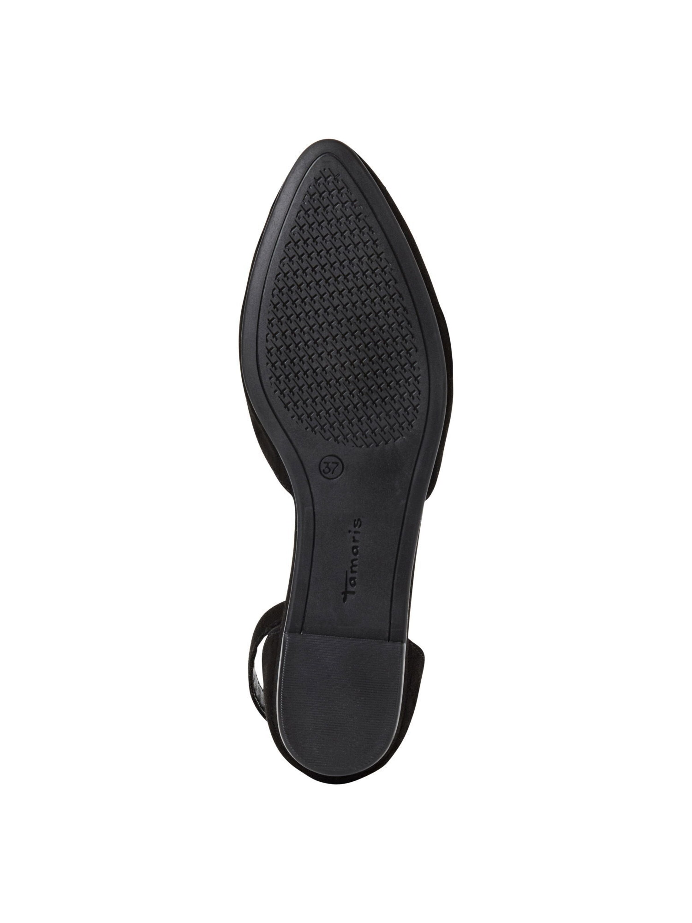 Tamaris Ballerina met riempjes in Zwart