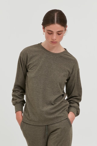 ICHI Sweatshirt 'IHKYLA LS' in Groen: voorkant