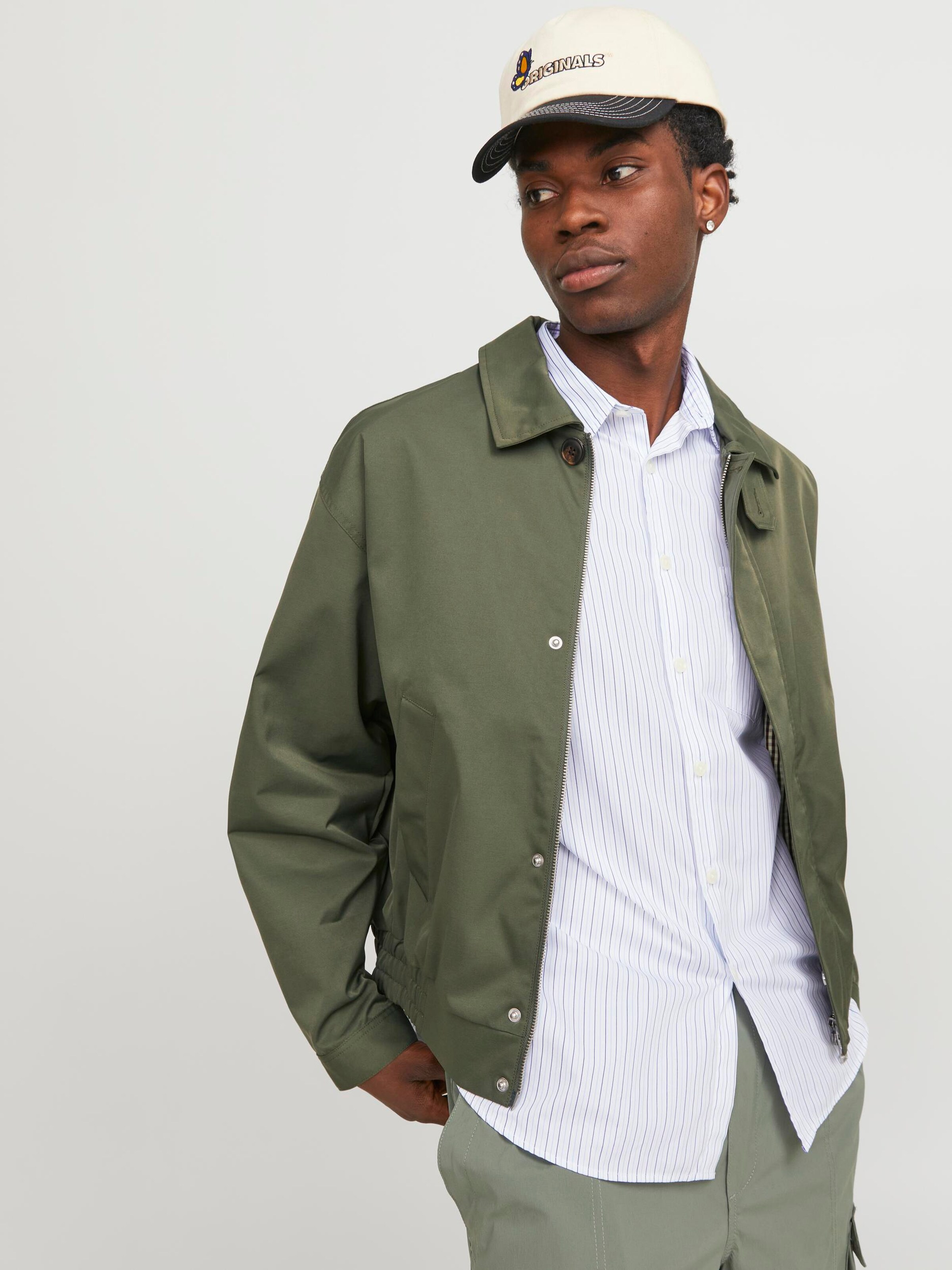 JACK JONES Between Season Jacket Santorini Harrington in Khaki ABOUT YOU