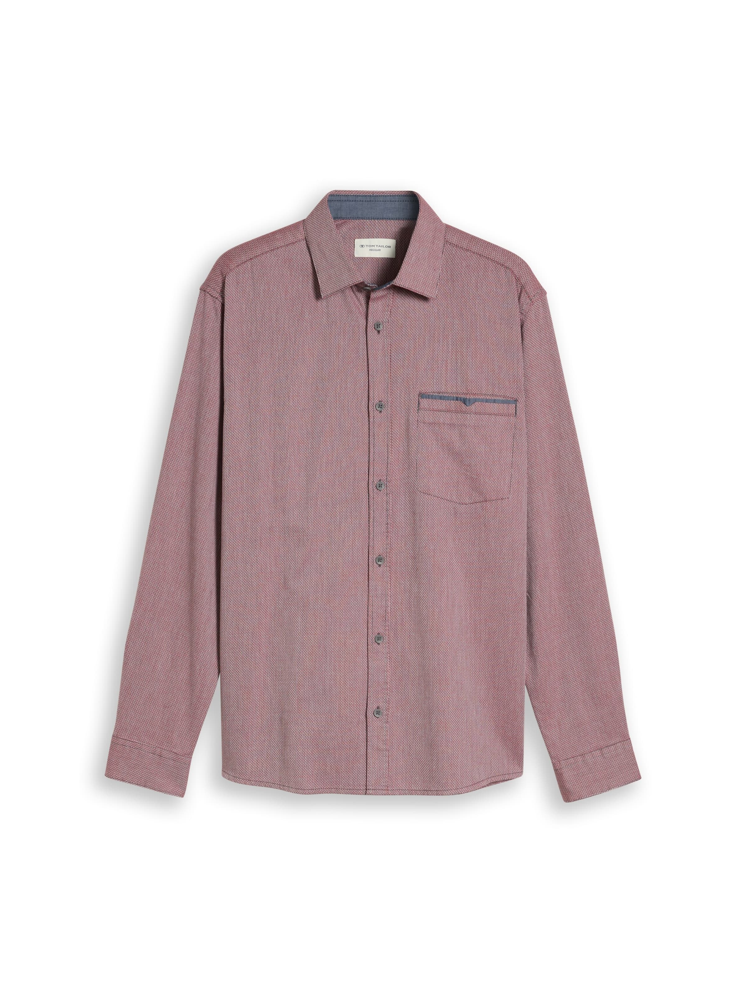 TOM TAILOR Comfort fit Button Up Shirt in Red: front