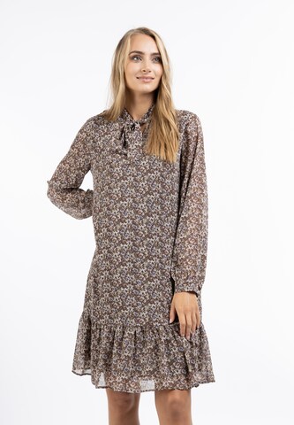 Robe Usha en marron : devant