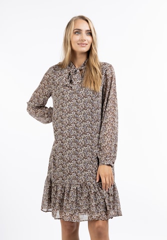 Robe Usha en marron : devant