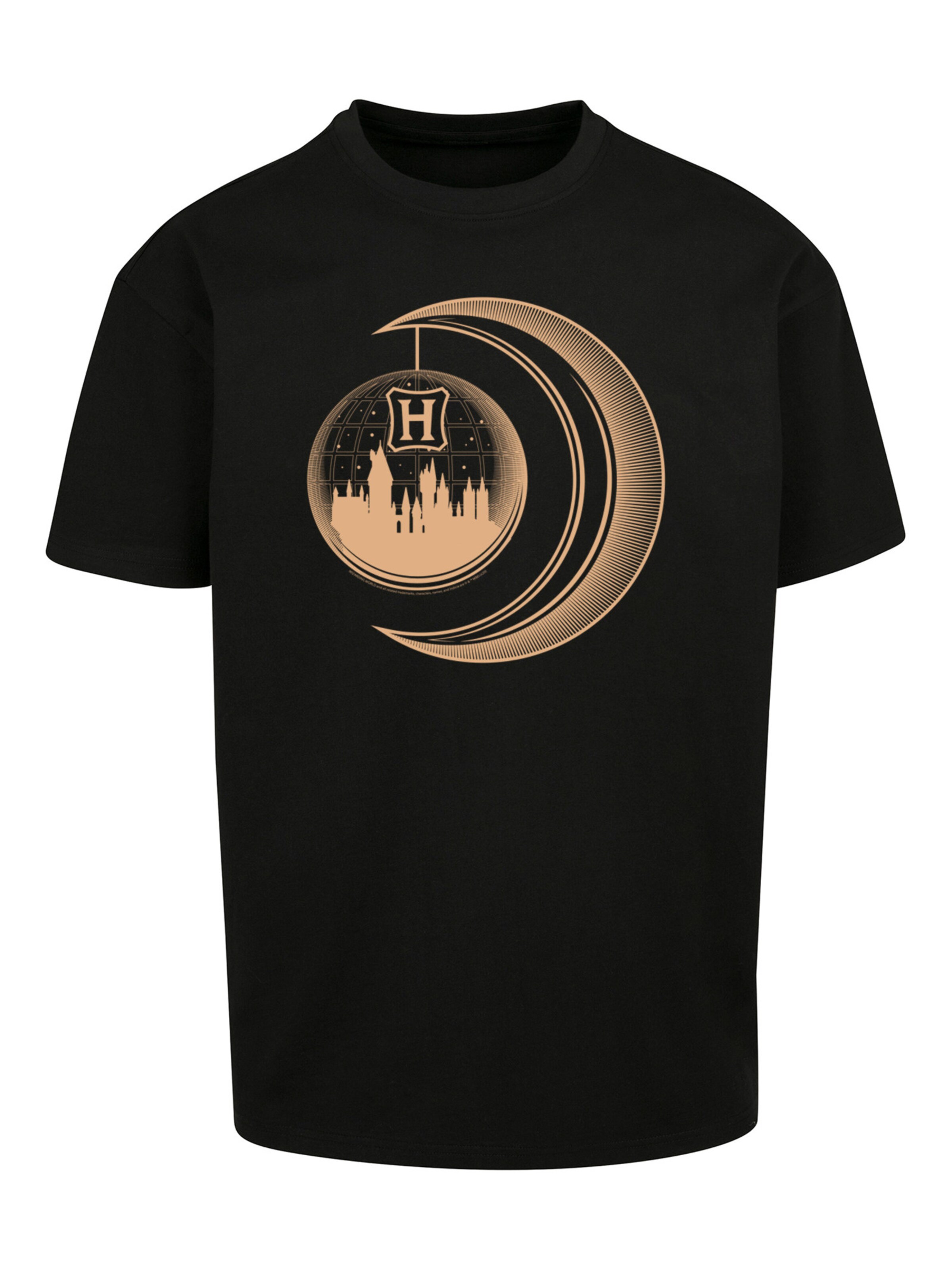 F4NT4STIC T-Shirt 'Harry Potter Hogwarts Moon' in Schwarz: Vorderseite