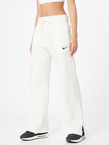 NIKE Wide leg Trousers 'Phoenix Fleece' in White: front