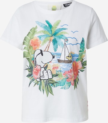 balta PRINCESS GOES HOLLYWOOD Marškinėliai 'Snoopy Waves': priekis