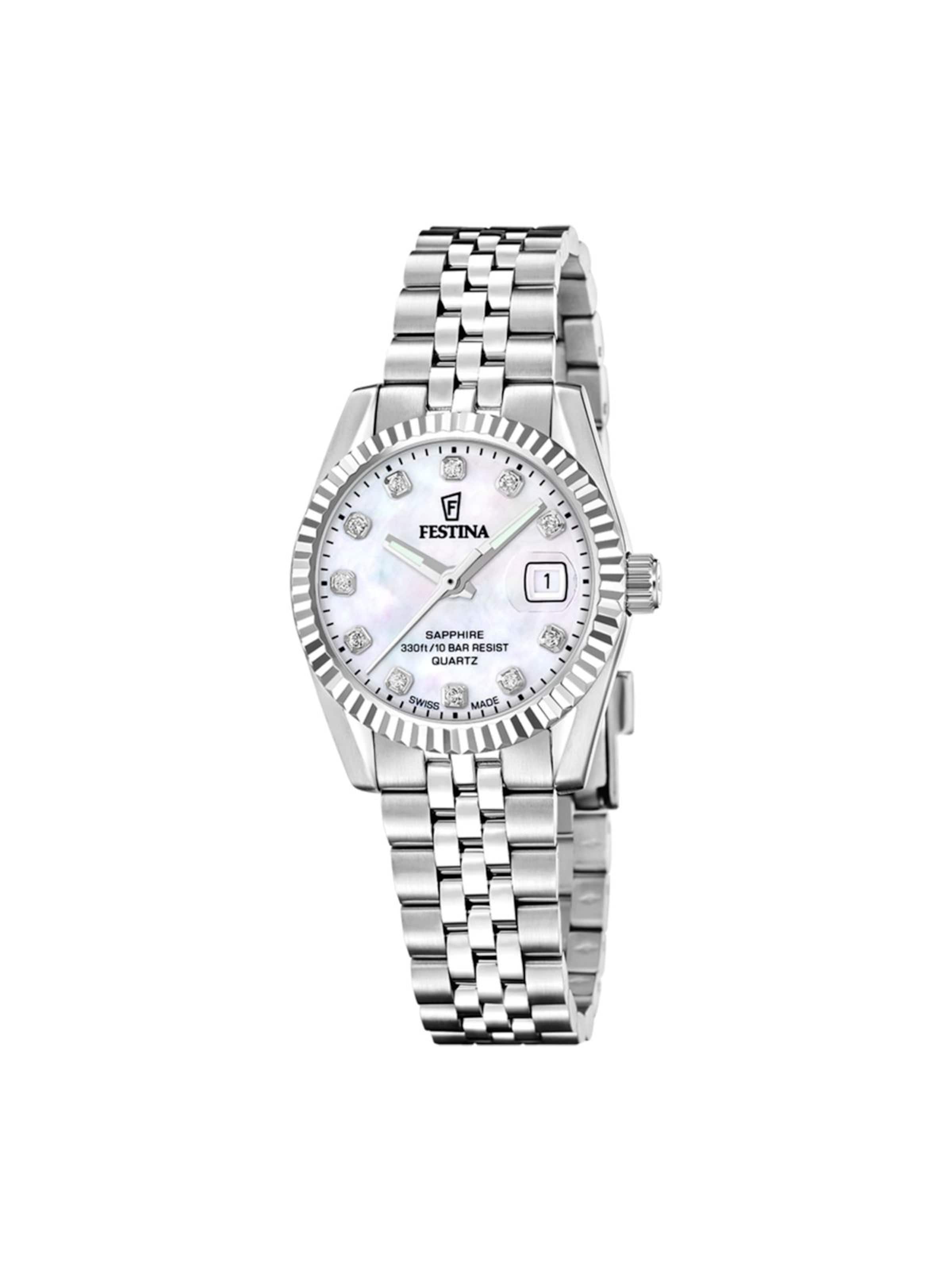 Montre à affichage analogique FESTINA en argent : devant