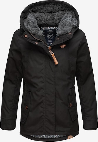 Ragwear Winter Jacket 'Elvina' in Black: front