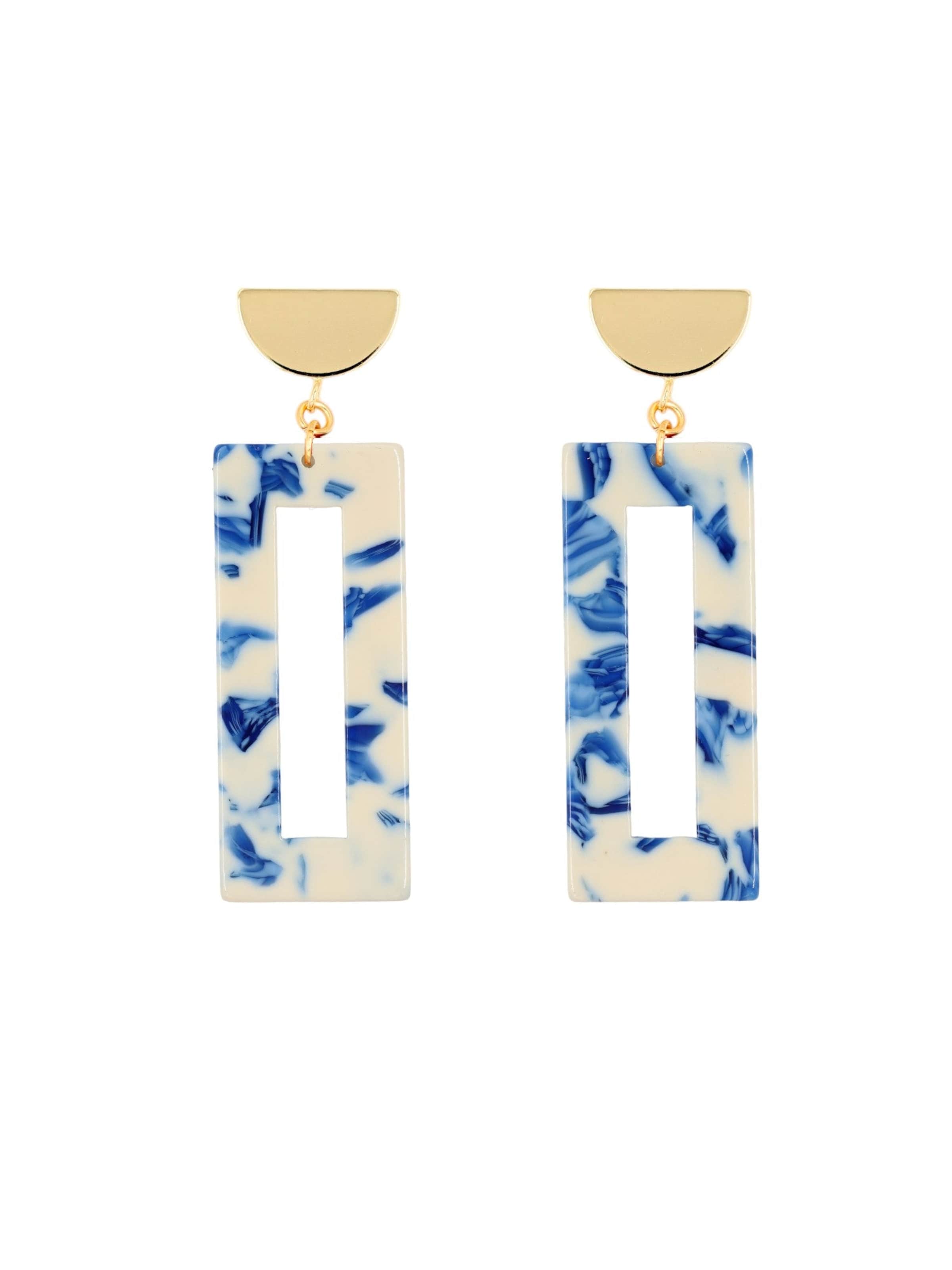 Fräulein Wunder Earrings 'Acetat Akane' in Blue: front