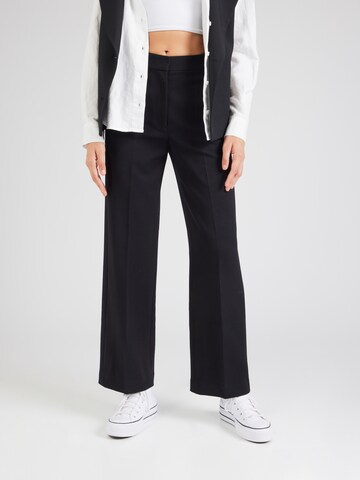 & Other Stories Wide leg Trousers with creases in Black: front