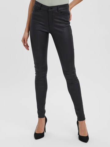 Vero Moda Petite Skinny Broek 'Seven' in Zwart: voorkant