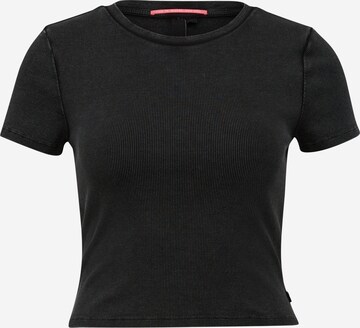 T-shirt QS en noir : devant