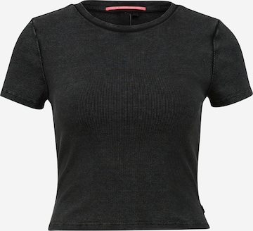 T-shirt QS en noir : devant