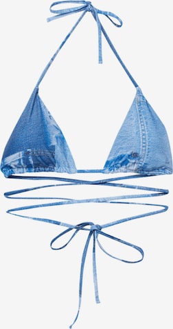 Pull&Bear Bikini Top in Blue: front