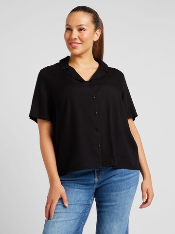 PIECES Curve Bluse 'TALA' i sort: forside