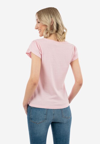 Suri Frey T-Shirt mit V-Ausschnitt ' SFY Freyday ' in Pink
