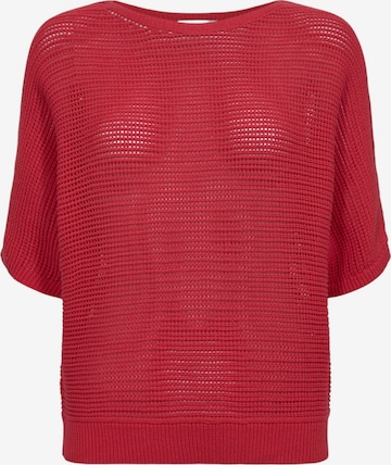 NÜMPH Strickpullover mit Halbarm 'NUERIKKA PULLOVER ' in Rot: Vorderseite