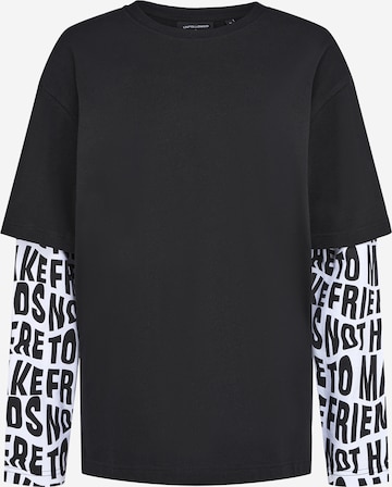 UNFOLLOWED x ABOUT YOU Тениска 'FOREVER' в черно: отпред