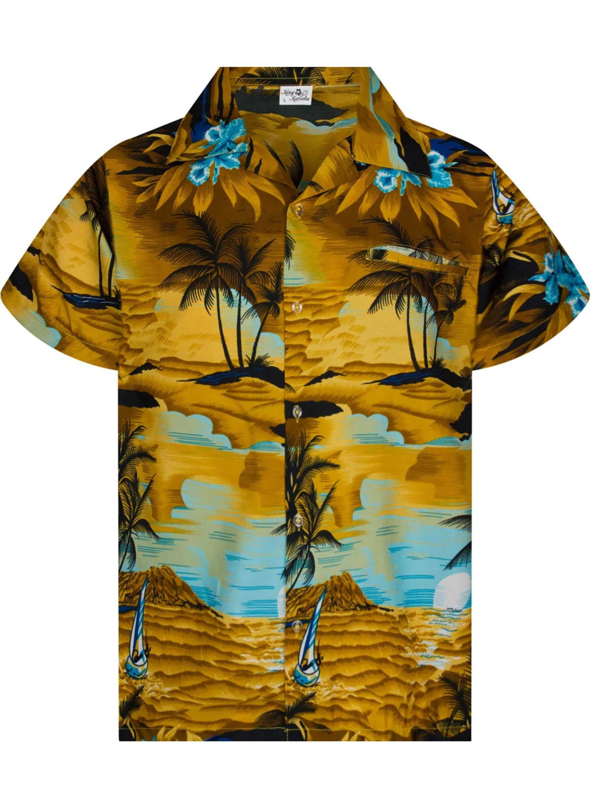 Regular fit Camicia 'Surf' di King Kameha in marrone: frontale