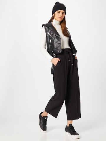 Wide Leg Pantalon à plis s.Oliver BLACK LABEL en noir