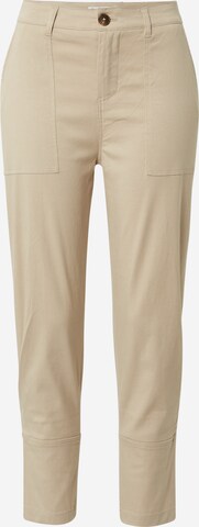 Effilé Pantalon 'Hazel' KnowledgeCotton Apparel en gris : devant