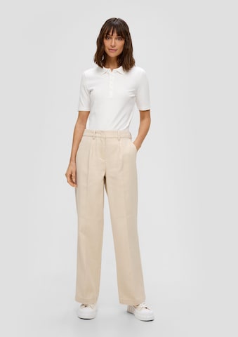 s.Oliver Wide leg Bandplooibroek in Beige