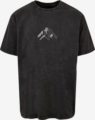 F4NT4STIC Shirt 'Mountain Berg' in Zwart: voorkant