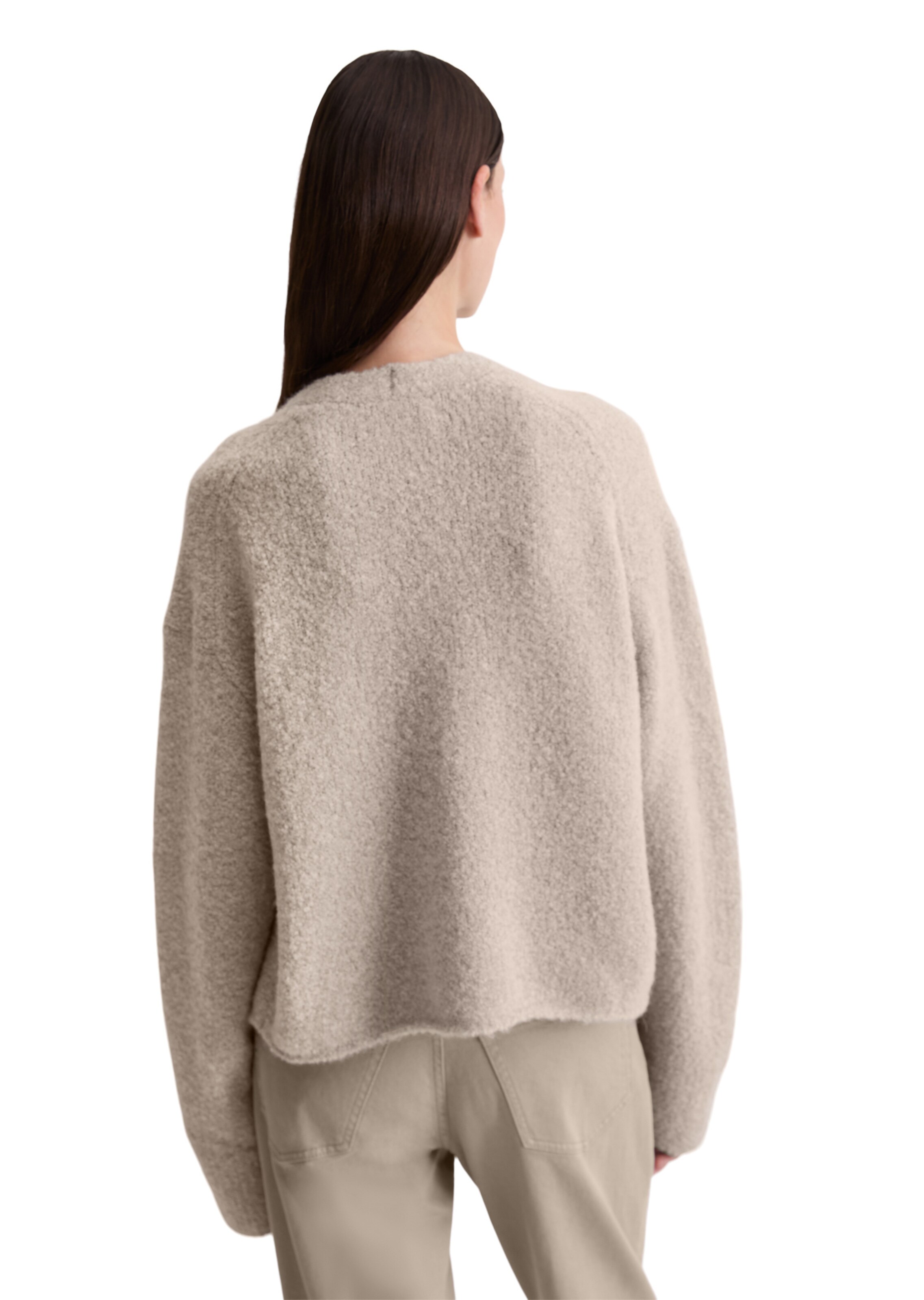 Marc O'Polo Knit cardigan 'Bouclé' in Beige