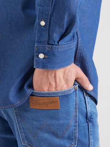 WRANGLER Regular Fit Hemd in Blau