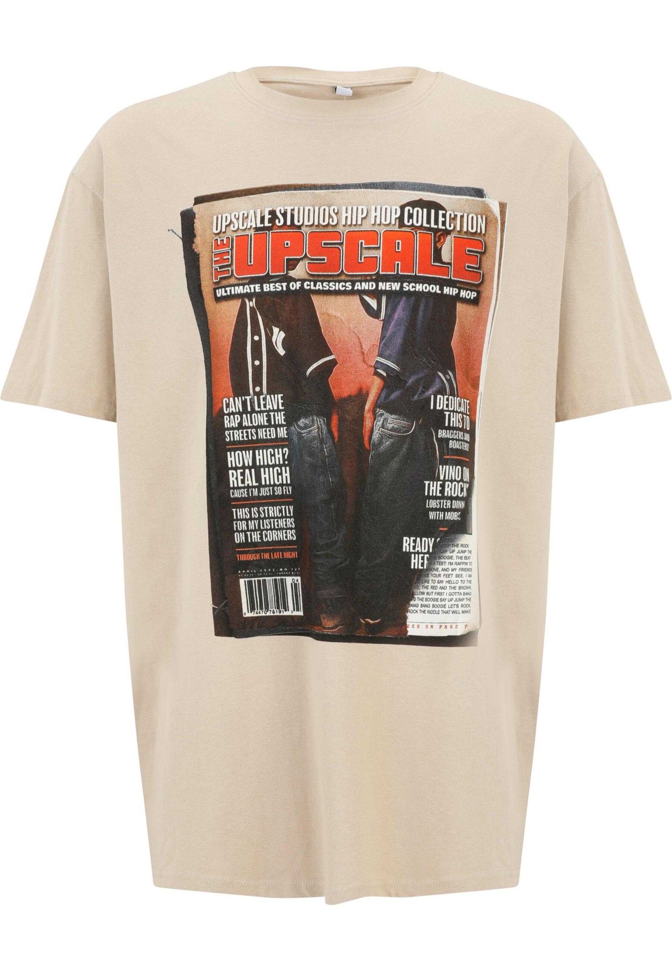 MT Upscale Футболка 'Upscale Magazine' в Бежевый: спереди