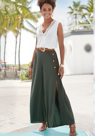 Wide Leg Pantalon LASCANA en vert