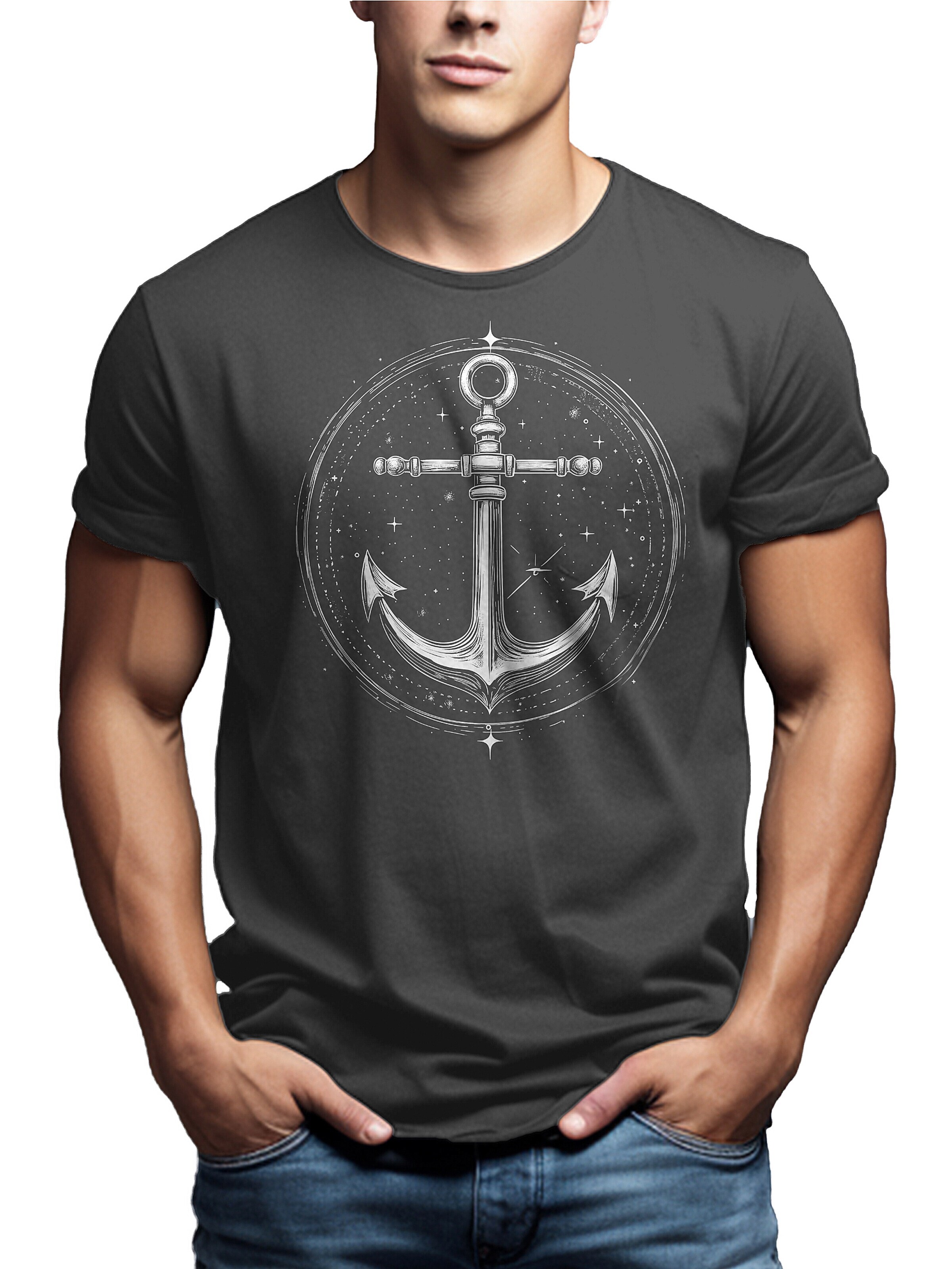 MAKAYA Shirt 'Space Anchor' in Grey