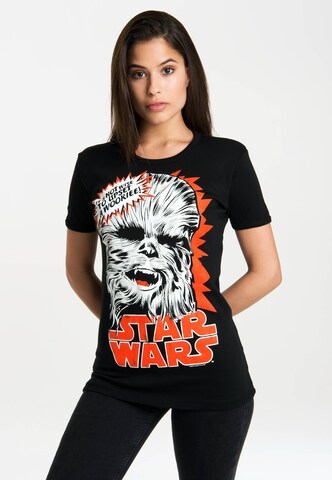 LOGOSHIRT T-Shirt 'Chewbacca' in Schwarz: Vorderseite
