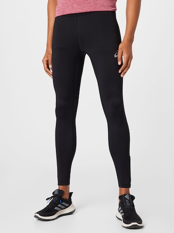 Skinny Pantalon de sport ASICS en noir : devant