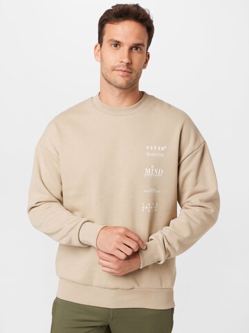 JACK & JONES Sweatshirt 'MIND' in Beige: front