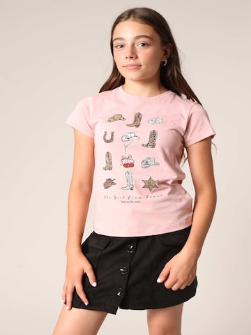 T-Shirt 'TEXAS' Deeluxe en rose : devant