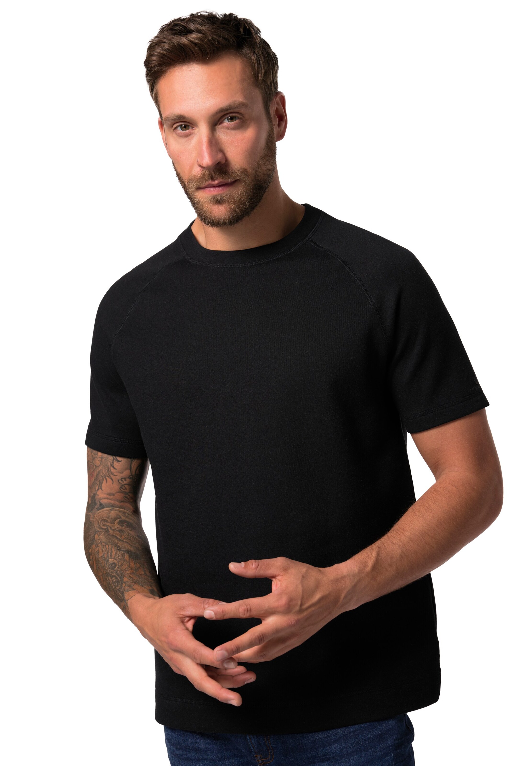 T-Shirt JP1880 en noir : devant