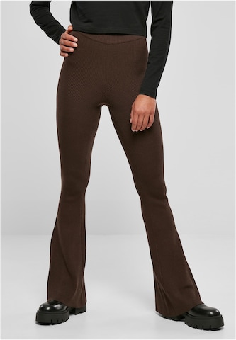 Urban Classics Flared Pants in Brown: front