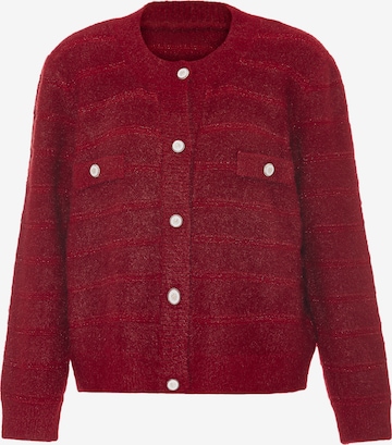 NALLY Knit Cardigan in Red: front
