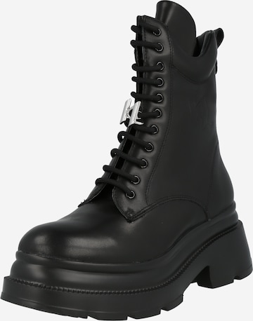 Karl Lagerfeld - Botines con cordones 'DANTON' en negro: frente