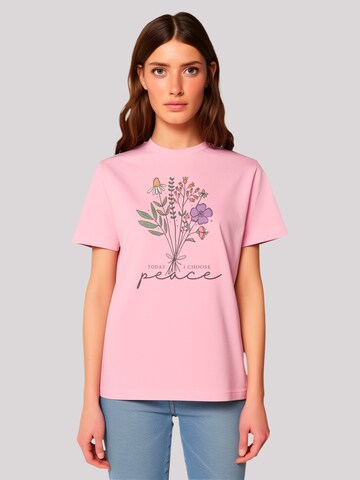 F4NT4STIC Shirt 'Flower today I choose peace' in Pink: Vorderseite