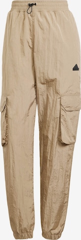 Effilé Pantalon cargo 'City Escape' ADIDAS SPORTSWEAR en beige : devant