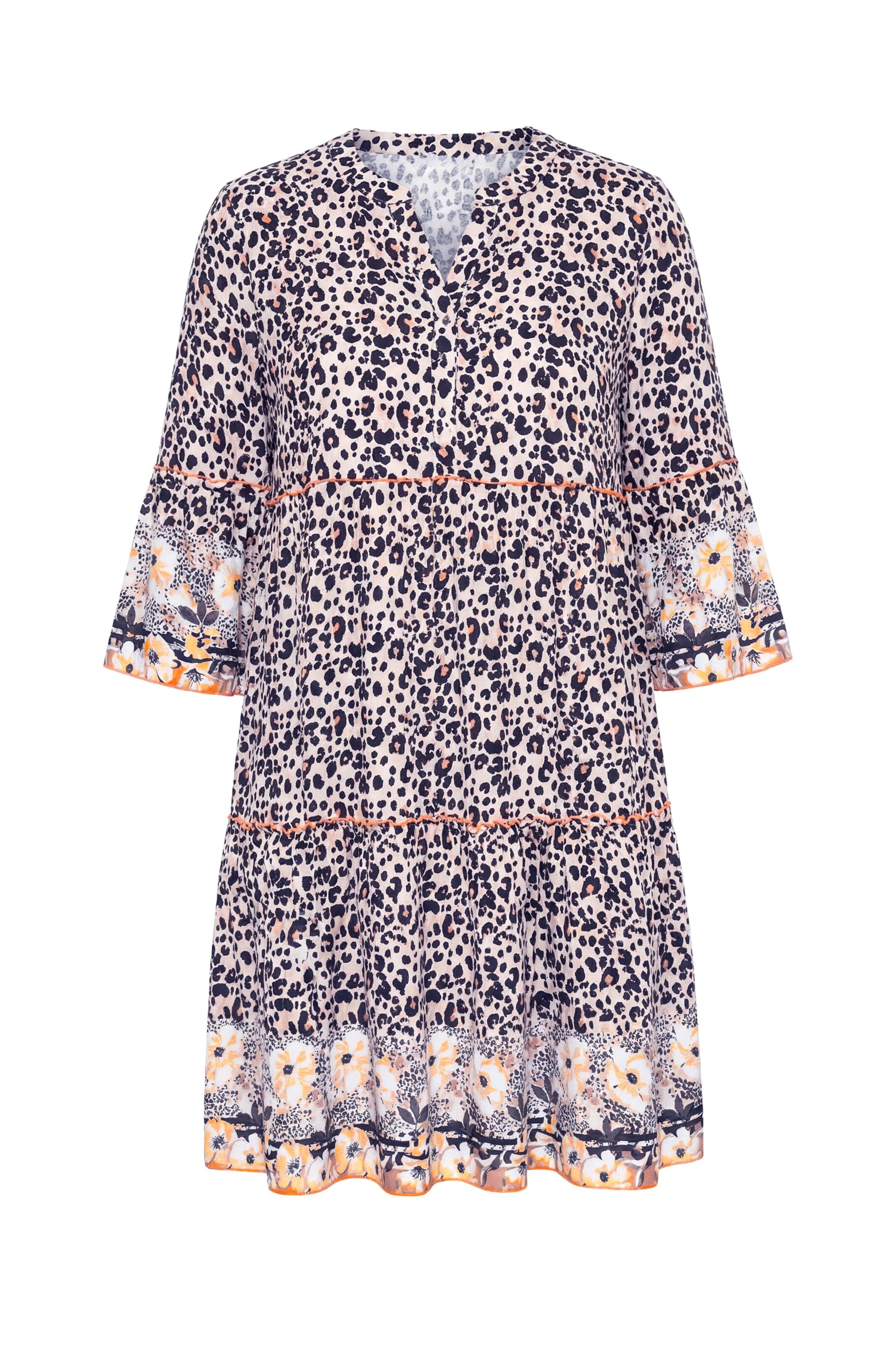 Angel of Style Kleid in beige / hellgrau / orange / schwarz, Produktansicht