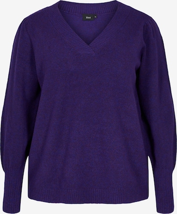 Pull-over 'GREENY' Zizzi en violet : devant