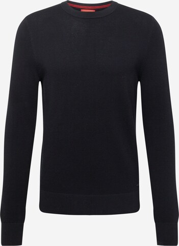 HUGO Sweater 'San Clemens' in Black: front