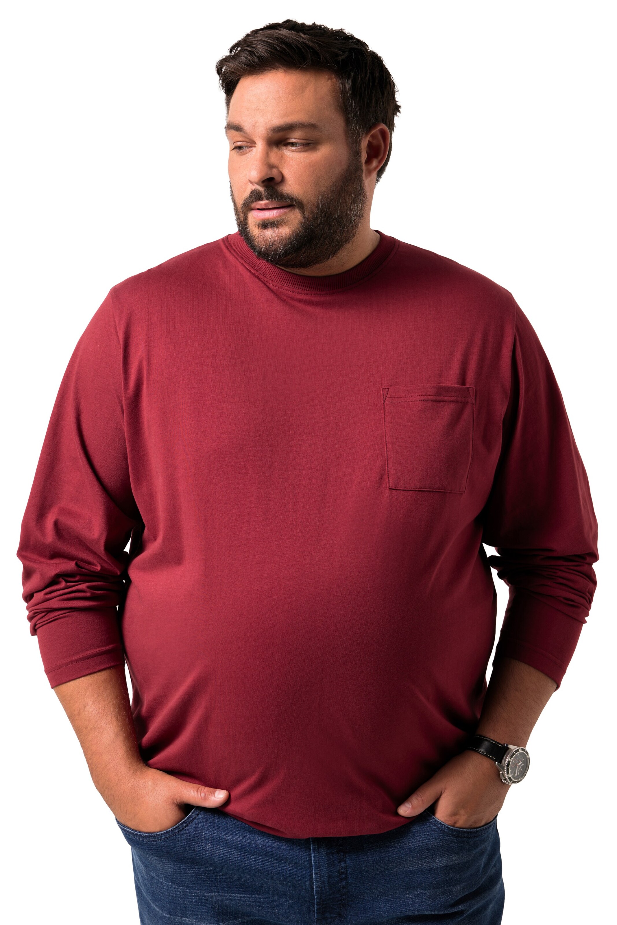 Men Plus Shirt in Red: front