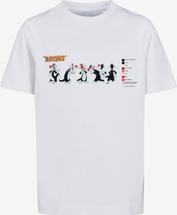 Maglietta 'Looney Tunes Sylvester Colour Code' di F4NT4STIC in bianco: frontale